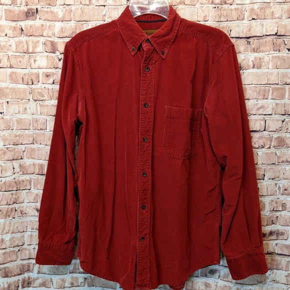 St. John's Bay Soft Corduroy Long Sleeve Button Down Size Small - Picture 1 of 13